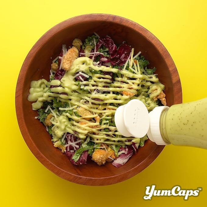 Squeeze Bottle with 4 Unique Cap Adapters – 2 Refillable Sauce Bottles For Condiments and Dressings - Drizzle Mess-Free, Precise Control