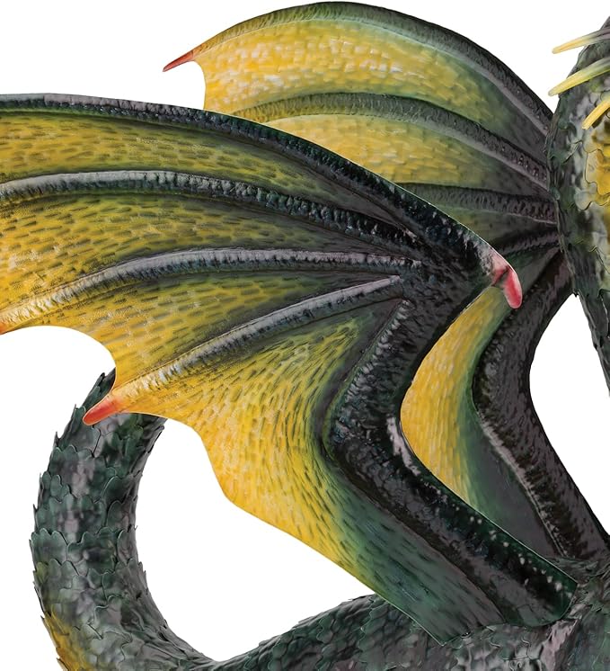 Regal Art & Gift Dragon Metal Statue – Indoor Outdoor Decorative Sculpture for Home & Garden Décor, Weather-Resistant Yard Art Figure for Patio, Lawn, Green