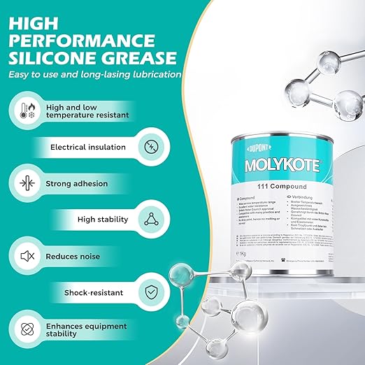 Molykote 111 Compound 1kg/can Grease Valve Lubricant and Sealant Valves O-Ring Electrical Equipment General Purpose Lubrication Sealant Water Resistance Wide Temperature