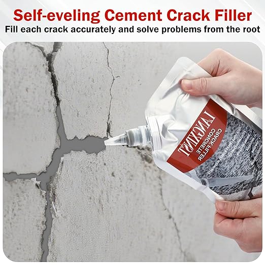 2 PCS Concrete Crack Filler, Cement Crack Repair Sealant, Quick Drying Filler Waterproof Repair Sealant, Weather Resistant Concrete Sealer Outdoor Caulking Glue for Cement-Based Materials