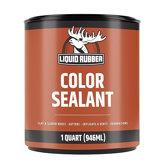 Liquid Rubber Color Waterproof Sealant - Elastomeric Roofing Coating for Flat or Slope Roofs & Foundations - DIY Paint & Leak Repair Membrane Compatible with Metal & Concrete - Medium Gray, 1 Quart