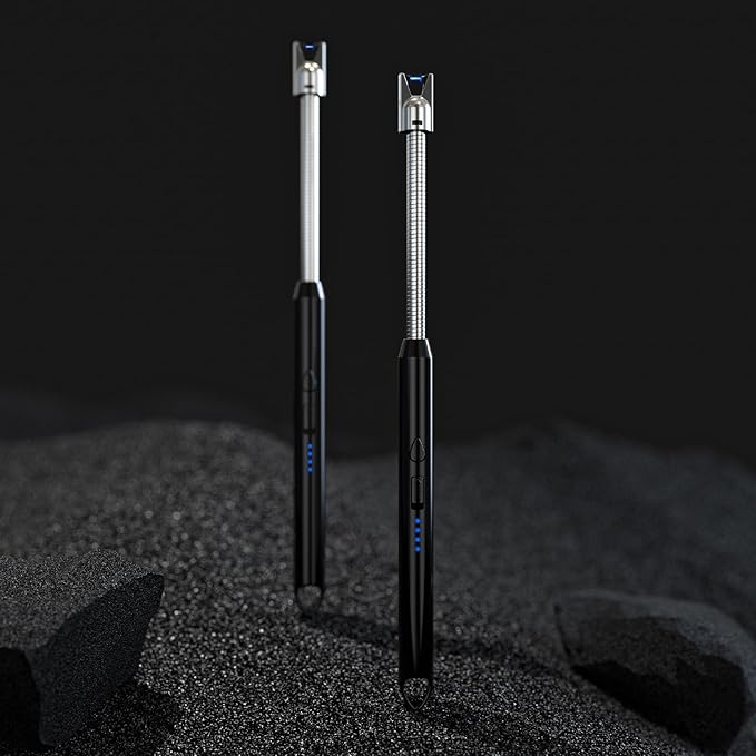 2 Pack Plasma Arc Electric Lighters Rechargeable - USB Long Reach for Scented Candles, BBQ Grill &Camping - Windproof Design Lighters - Stocking Stuffers