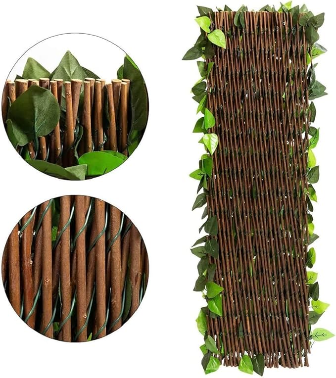 DOEWORKS Expandable Fence Privacy Screen for Balcony Patio Outdoor, 1PC Faux Ivy Fencing Panel for Backdrop Garden Backyard Home Decorations