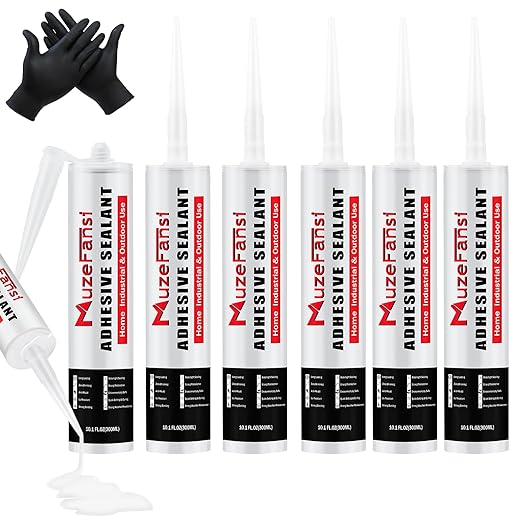 RV Roof Sealant 6Pack, Self-Leveling Lap Sealant for RV Roofs,White RV Caulking Lap Sealants for Camper Trailer Roof Window, Waterproof RV Silicone Sealants Roofing Repair Kit