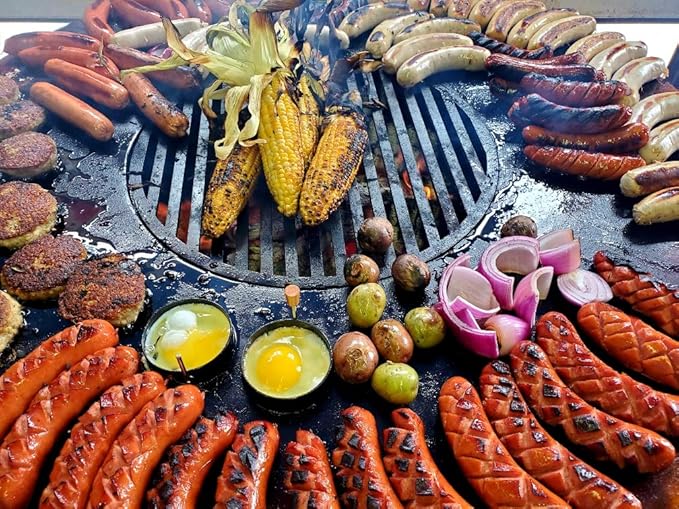 ARTEFLAME Charcoal BBQ Grill, Griddle, and Fire Pit Bundle | Gourmet Outdoor Cooking Essentials | Steakhouse Searing Set (40" Low Euro Base with 2 Grilling Accessories) MADE IN USA