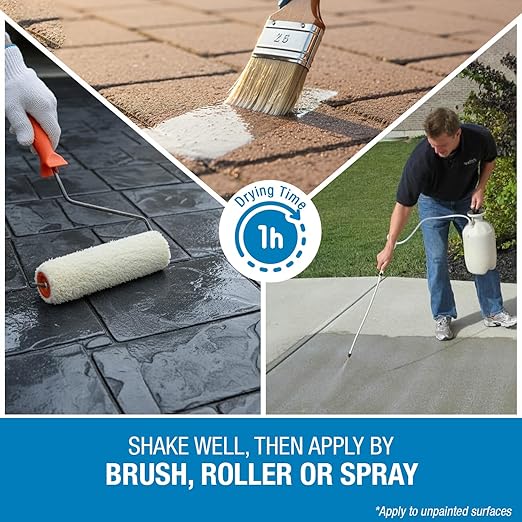 Rain Guard Water Sealers SP-4001 Concrete Sealer Concentrate Makes 1 Gallon - Clear Natural Finish - Deep Penetrating Water Repellent Protection for All Concrete Surfaces -Water-Based Silane/Siloxane