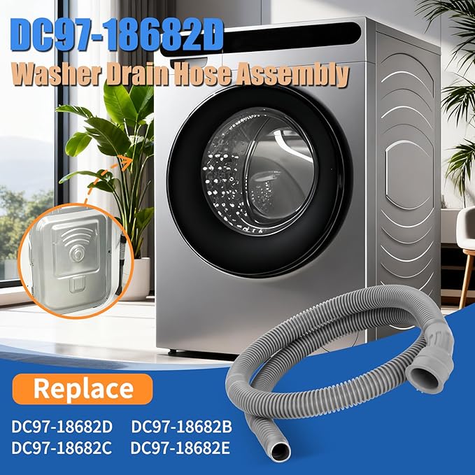 DC97-18682D Washer Drain Hose Assembly for samsung, Compatible with DC97-18682B DC97-18682C DC97-18682E