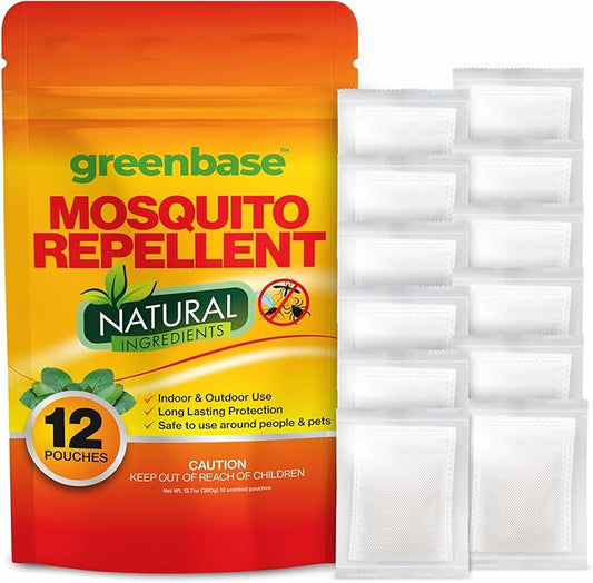 12 Pack Mosquito Repellent Pouches – Natural Indoor & Outdoor Mosquito Repellent for Home, Yard, Patio & Porch | Long-Lasting Mosquito Control Bags – Safe for People & Pets