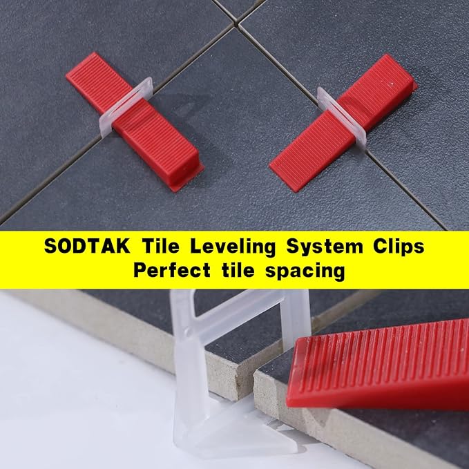Tile Leveling System 1/16" Spacers Tile Leveler Clips DIY Tile Leveler Spacers 2000 Pcs for Professional Ceramic Tile and Stone Installation