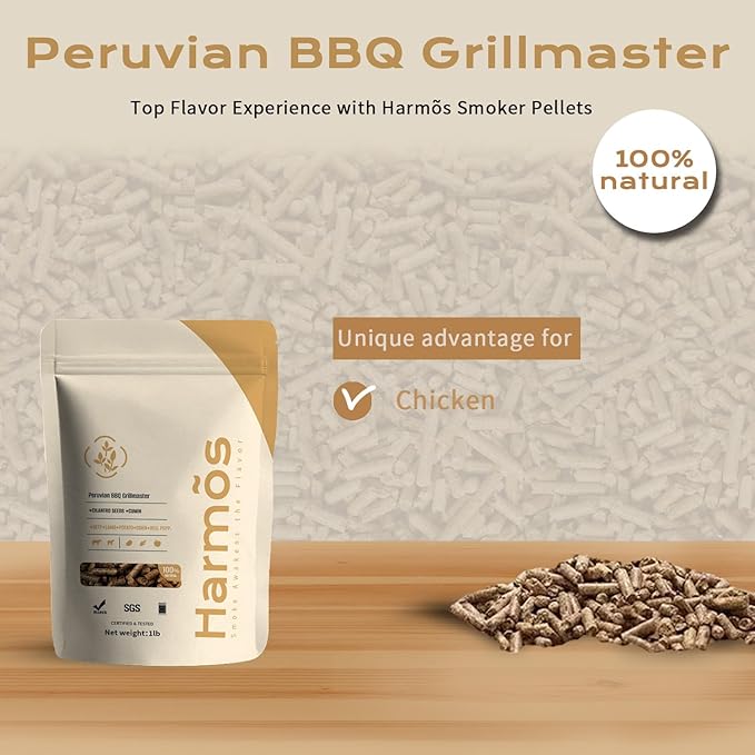 Harmos 4-Wood Pellets with Cilantro Seeds & Cumin – Flavorful Hardwood Pellets for Ninja Outdoor Grill, Smoker & Woodfire Grills, Resealable Bag, 2 Packs