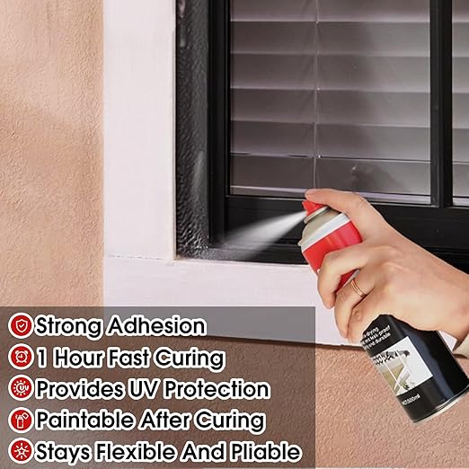 Liquid Rubber Sealant Spray, 17 oz (6 Pack) White, Waterproof Patch & Seal Rubberized Sealant, Leak Stopper Spray to Seal Cracks, Perfect for Gutters, Wood, Roof Repair, Windows, Protects Surfaces