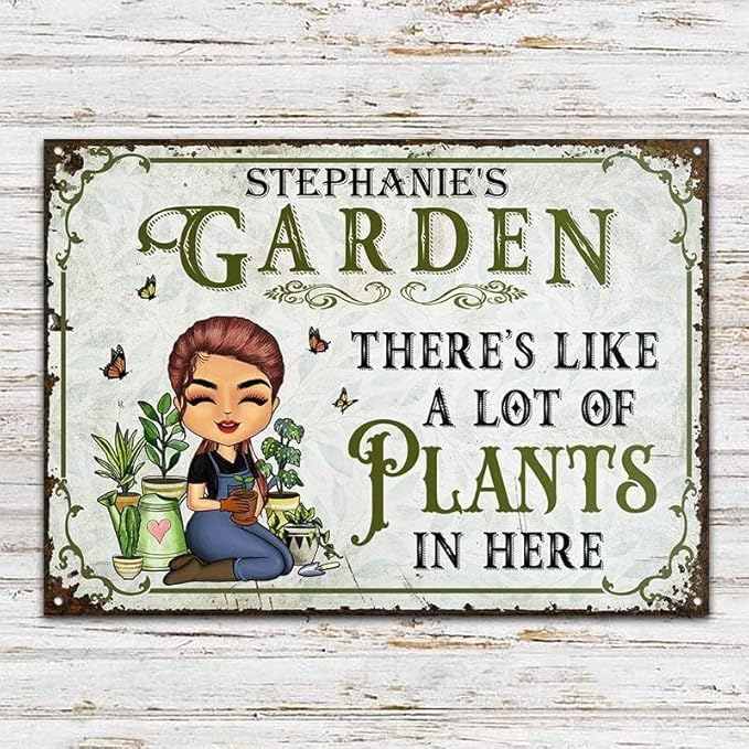 And Into The Garden I Go Gardening, Garden Sign, Personalized Custom Classic Metal Signs Garden Yard Wall Decorative Metal Sign (4)