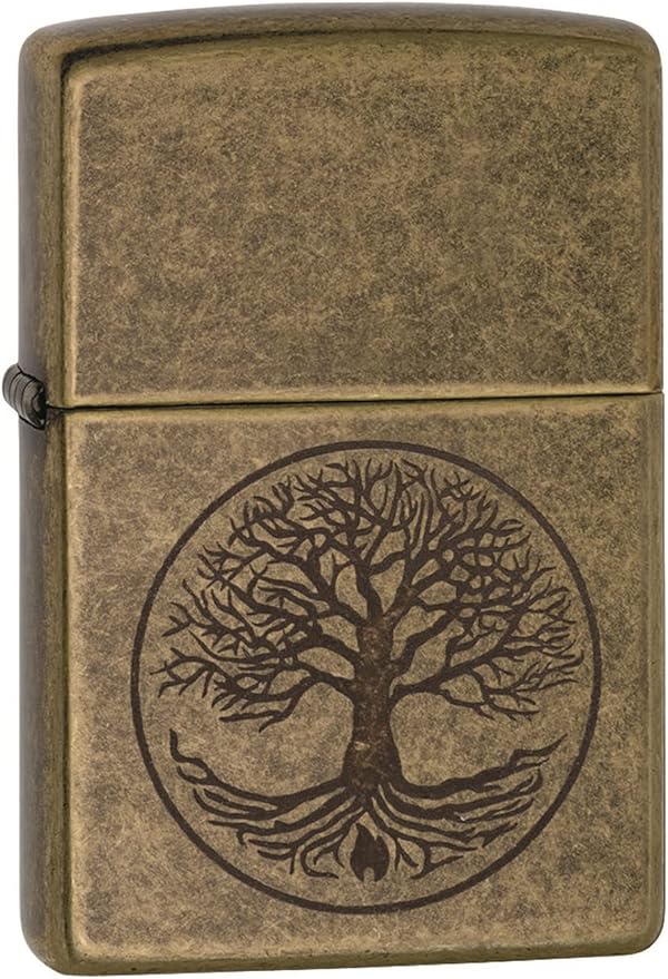 Zippo Tree of Life Pocket Lighter - Refillable Flip-Top Windproof Lighters - Spiritual and Symbolic Design Pocket Lighters - Luxury Metal Lighter Made in USA