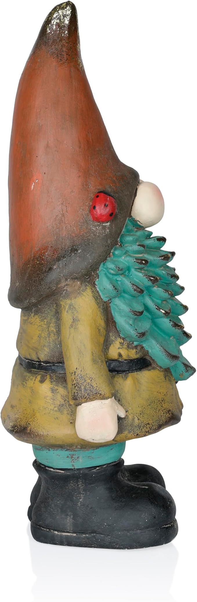 Alpine Corporation MCC856SLR Solar Vintage Gnome Holding Lamp w/Orange Hat, Whimsical Décor for Patio, Lawn & Garden, 20" H