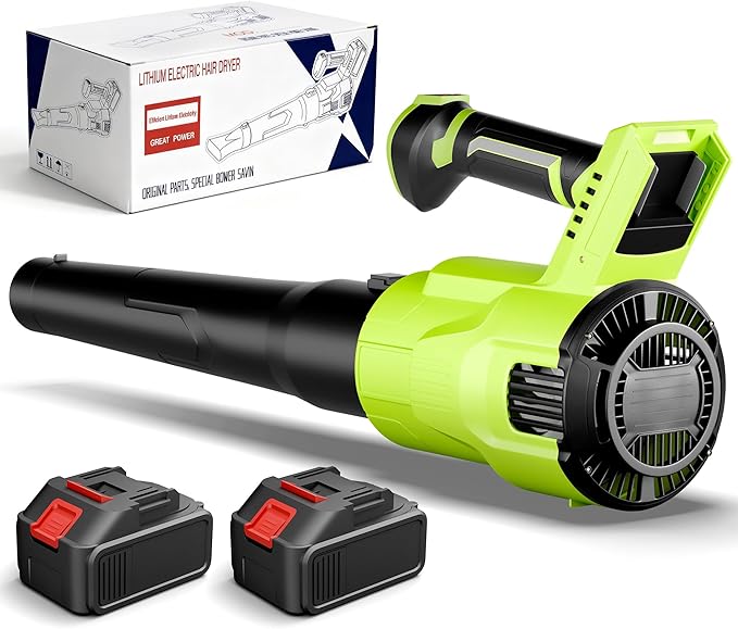 Cordless Leaf Blower 2X21V 4Ah Battery 150MPH 420CFM Lightweight Electric Leaf Blower with Variable Speed for Yard Lawn Patio Outdoor Cleaning(Green)