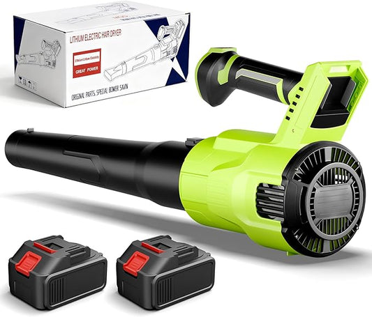 Cordless Leaf Blower 2X21V 4Ah Battery 150MPH 420CFM Lightweight Electric Leaf Blower with Variable Speed for Yard Lawn Patio Outdoor Cleaning(Green)