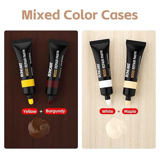 Wood Furniture Repair Kit Wood Filler-Repair Scratch, Cracks, Hole, Discoloration for Wooden Door, Floor, Table, Cabinet -Restore Any Wood, Cherry, Walnut