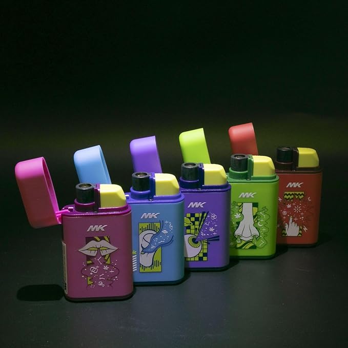 MK Lighter 5-Pack Torch Flame Pocket Lighters, Refillable and Multipurpose, Ideal for Candles, BBQ, Camping, and Everyday Use (Senses-5PC)