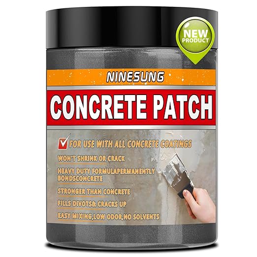 Concrete Patch Repair - Fast Drying Cement Patch for Crack Filler, Holes & Spalls in Driveway, Floors, Sidewalk, Foundation - Indoor & Outdoor Use -Weatherproof & Long-Lasting - Easy Mix (10 lb)