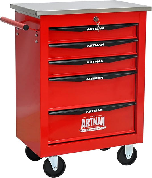 5 Drawers Rolling Tool Box on Wheels, Multifunctional Tool Cart, Drawers Rolling Trolley Organizer Tool Storage Chest for Garage,Workshop,DIY Multiple Interconnectable(4 Drawers-30.5" H)