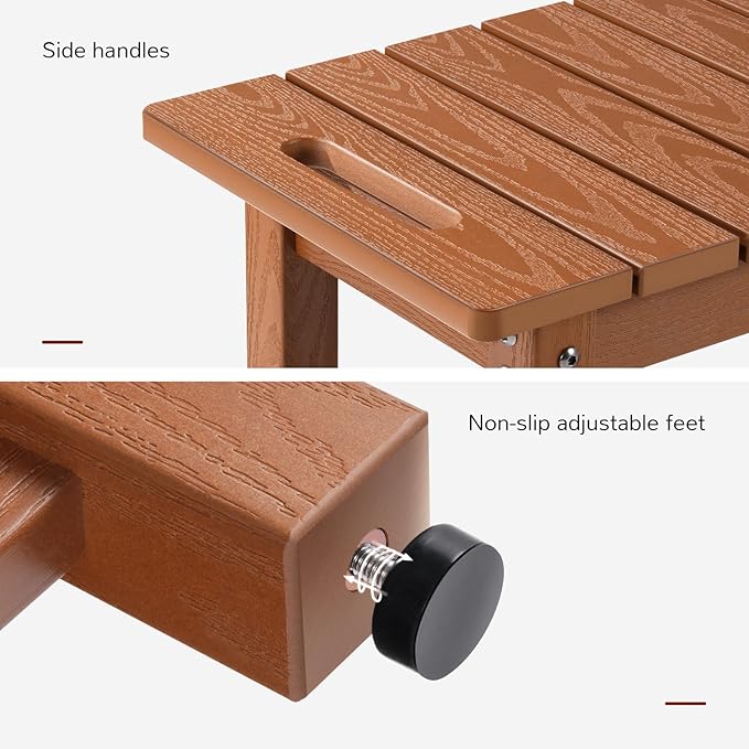 Stoog 24" Shower Bench, Waterproof Shower Stool for Shaving Legs, Adjustable and Non-Slip Feet, Shower Chair for Inside Shower, Brown