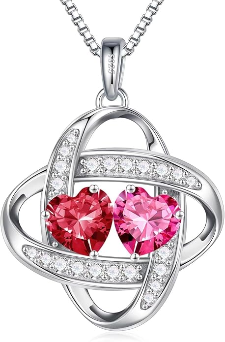 Iefil Christmas Gifts for Women - 925 Sterling Silver Love Knot Necklace, Anniversary Birthday Jewelry Gifts for Wife Girlfriend Mom