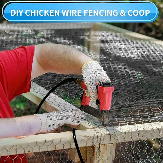 1/2 Inch Black Wire Mesh Roll - 24'' x 50' Chicken Wire Fence, 21 Gauge Hardware Cloth Poultry Netting for Garden/Animal Barrier/Rabbit/Floral/Chicken Coop/DIY Projects