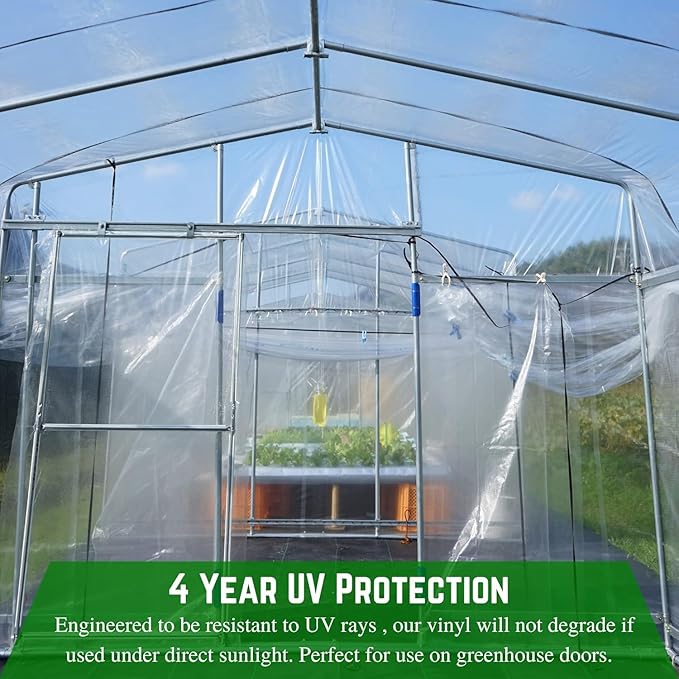 Farm Plastic Supply - Clear Vinyl Sheeting - 15 Mil - Clear Vinyl Roll, Vinyl Plastic Sheeting, Sheet for Storm Windows, Covering, Protection, Tablecloth Protector (4' x 10')