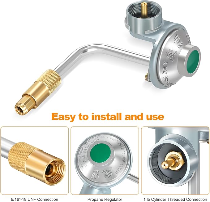 GasSaf Griddles Regulator for Blackstone 17/22 Inch Tabletop Griddles, Grill Regulator Parts Connect 1 lb to 20 lb Propane Tank