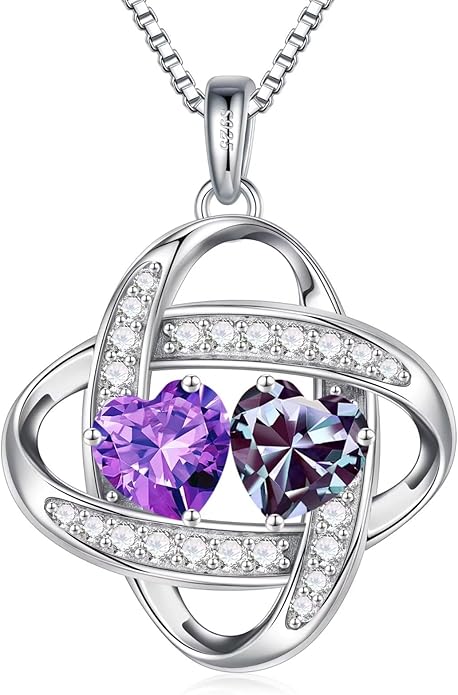 Iefil Christmas Gifts for Women - 925 Sterling Silver Love Knot Necklace, Anniversary Birthday Jewelry Gifts for Wife Girlfriend Mom
