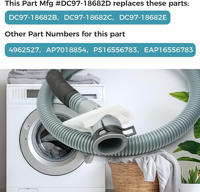 DC97-18682D Washer Drain Hose for Samsung Replace DC97-18682B DC97-18682C DC97-18682E
