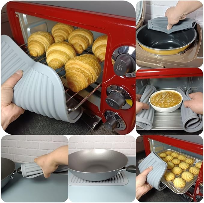 Silicone Trivets Set 2, Large Trivets for Hot Pots and Pans, Hot Pads for Kitchen Counter, Multi-Purpose & Versatile Trivet Mat, 9x12 Inch Silicone Pot Holders Heat Resistant Mat Teal