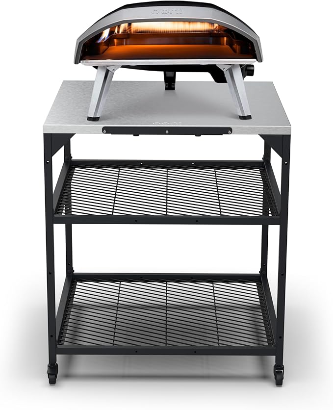 ooni Large Outdoor Modular Table - 31x31x35 Pizza Oven Cart, Stainless Steel Grill & BBQ Stand, Outdoor Table