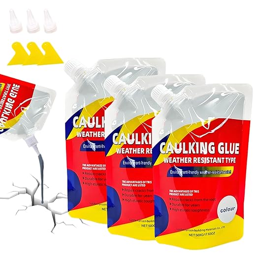 Concrete Crack Filler, 3ps Caulking Glue for Concrete, Cement Slab Repair, Caulking Glue Weather Resistant Type, Quick-Drying Caulking Sealant