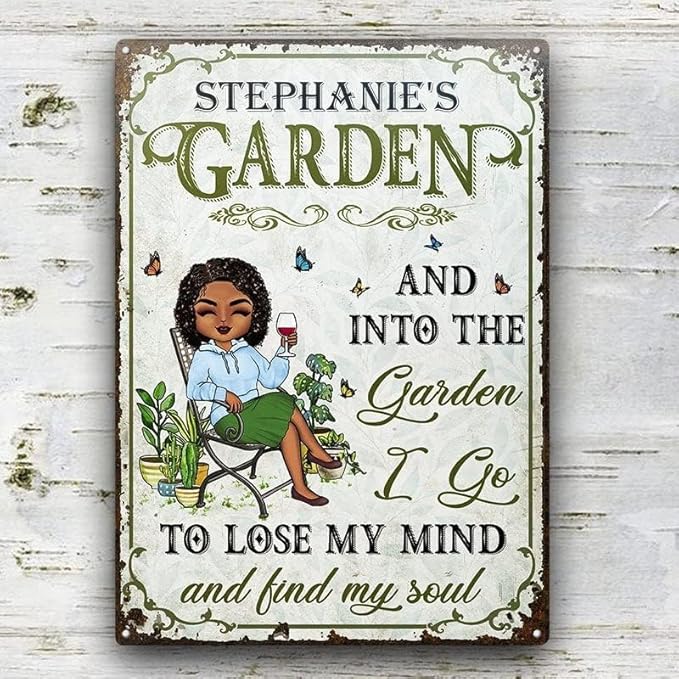And Into The Garden I Go Gardening, Garden Sign, Personalized Custom Classic Metal Signs Garden Yard Wall Decorative Metal Sign (12)