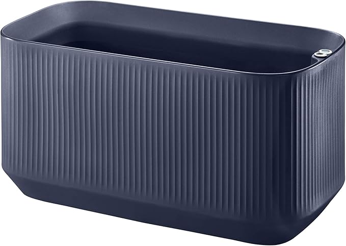 Crescent Garden Modular Self-Watering Trough Plant Box with TruDrop Water Level Indicator - Large Rectangular Deck Planter for Indoor & Outdoor Plants, Modern Garden Bed - 40"x20"x20"H (Blue)