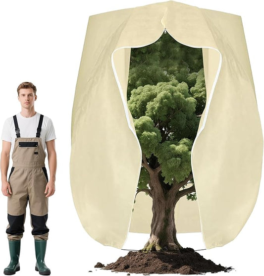 Huge Plant Covers Freeze Protection 95x80 inches 1 Pack,Frost Cloth for Outdoor Plants, 2.5 oz/yd² Thickened Winter Tree Covers with Zipper Drawstring,Frost Blanket from Wind,Pest and Animal.
