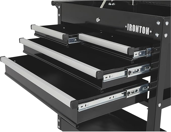 Ironton Mobile Tool Chest, Slide Top Tool Cart Made of Rust-Resistant Powder-Coat Finish, Mobile with Fully Opening Lid, Four Locking Drawers, Rolling Tool Carts Tool Cart with Drawers
