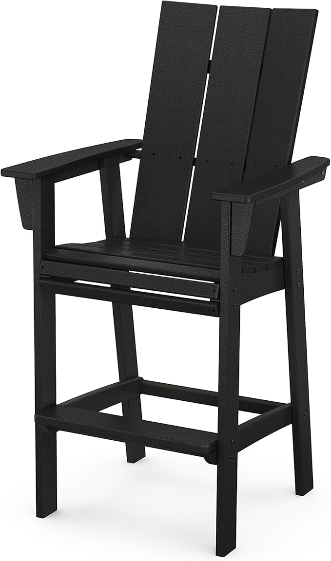POLYWOOD® Modern Curveback Adirondack Bar Chair in Black