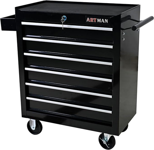 6 Drawers Tool Cart on Wheels,Multifunctional Rolling Tool Chest Tool Storage,Drawers Rolling Tool Trolley Organizer Tool Case for Garage,Warehouse,Workshop,Repair Shop