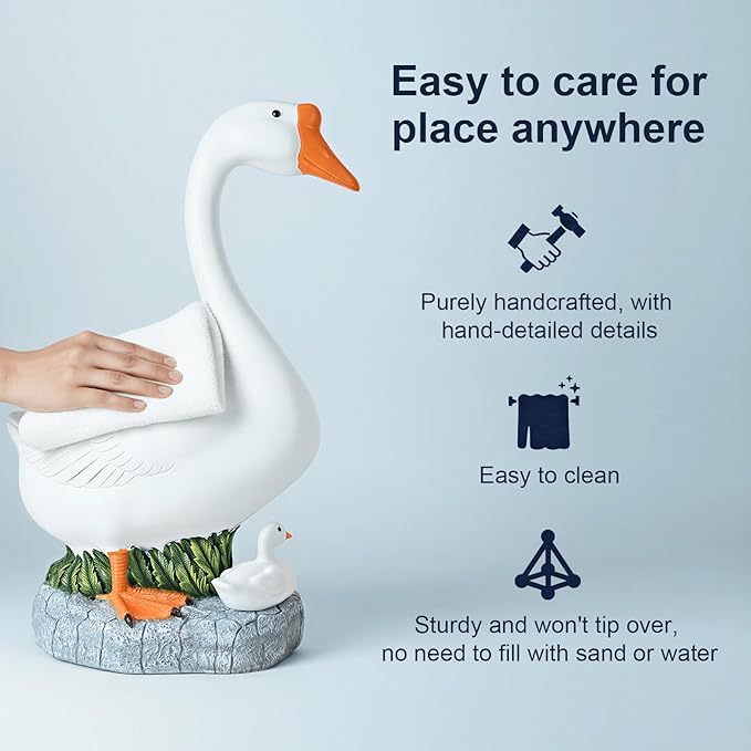 23-inch Statue, Large Porch Goose Statue,Outdoor Statues,Hidden Key Pocket, Outdoor/Indoor Goose Statue for patios and terraces. Porch Goose Protection and Courage, Suitable Gift
