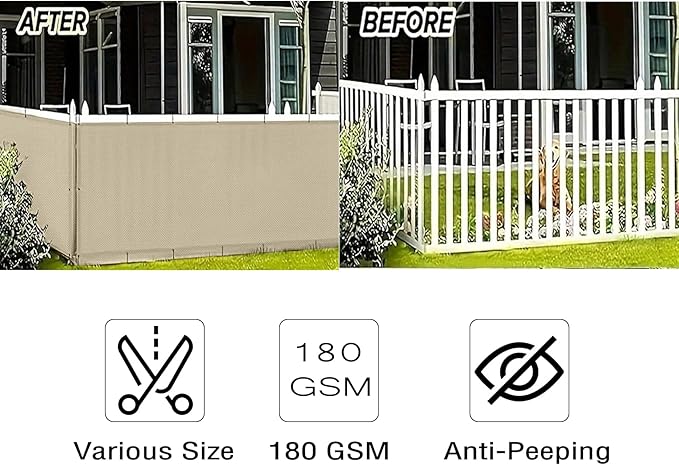 3'x12', Aiwi Space 100% Solid Non-See-Through Privacy Fence Screen, 3ft Garden Privacy Fence, Balcony Privacy Fence, Privacy Protect for Balcony, Backyard,Porch, Railing and Pool, Brown
