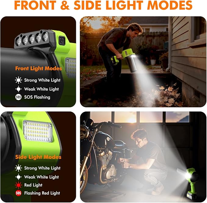 OGERY Brushless Leaf Blower Cordless with Lights, Powerful Electric Leaf Blowers with 2 x 3.0Ah Batteries & Fast Charging, 700CFM 900G Wind Pressure Handheld Blower for Lawn Care Yard Garden, Green