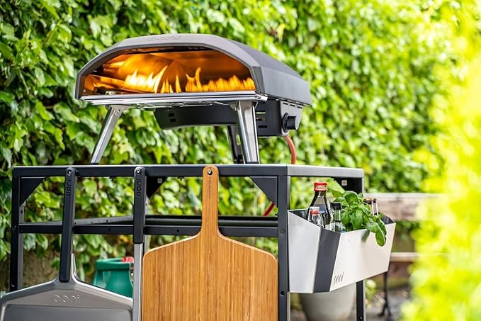 ooni Large Outdoor Modular Table - 31x31x35 Pizza Oven Cart, Stainless Steel Grill & BBQ Stand, Outdoor Table