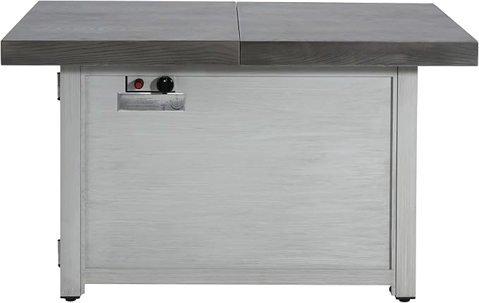 Propane Fire Pit Table, 59.65" Extendable Matal Firepits for Outside, Rectangle Gas Fire Pit for Outside Patio, Propane Fire Table with Rocks and Cover, Tank Inside, 50,000BTU, Dark Gray