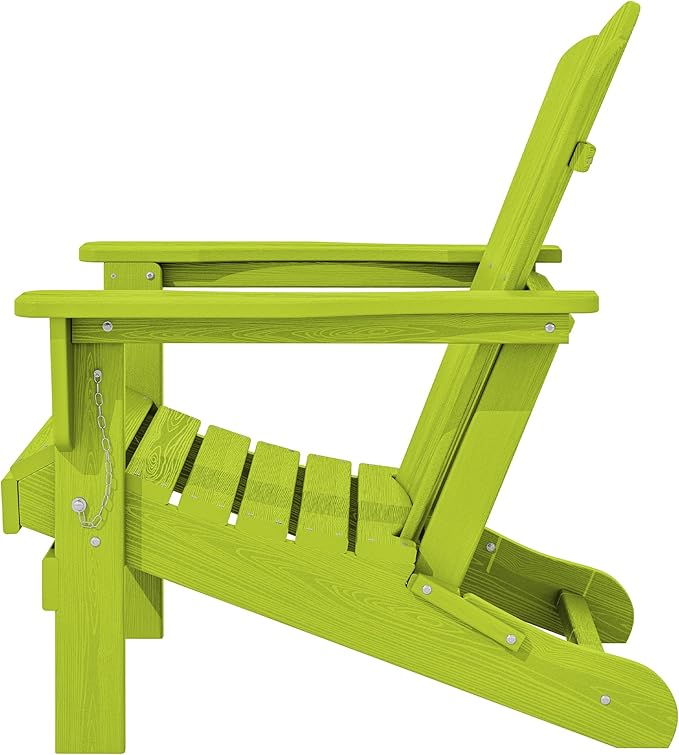KINGYES Folding Adirondack Chair Set of 8, HDPE All-Weather Folding Adirondack Chair, Apple