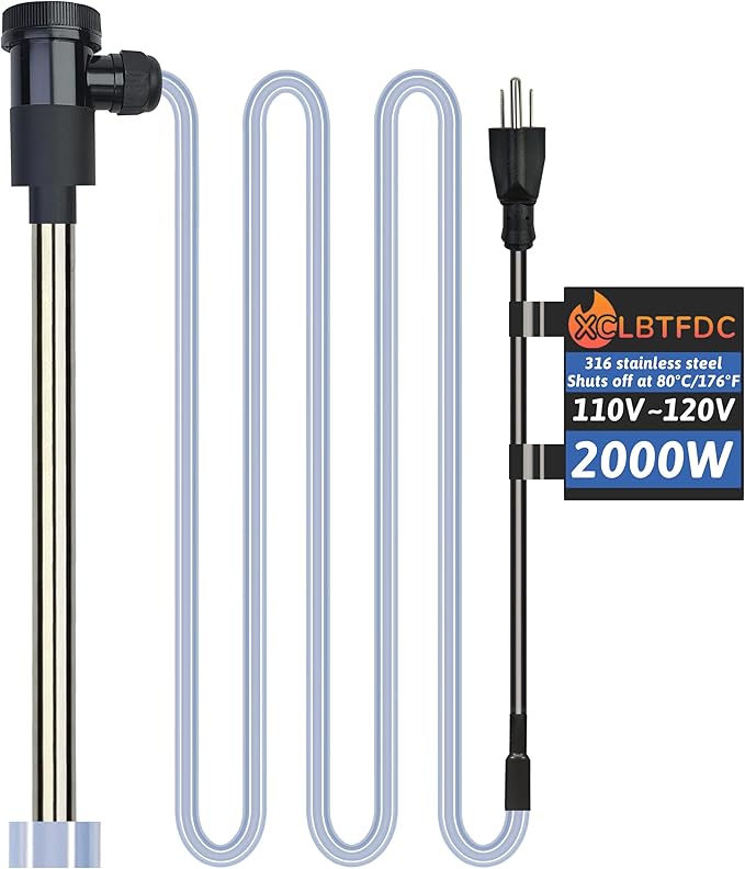 2000W Immersion Water Heater Portable Electric Hot Tub and Pool Submersible Water Heater with Temp Control, WiFi Timer for Bathtub, Spa, Swimming pool, above ground pool and baptismal pool