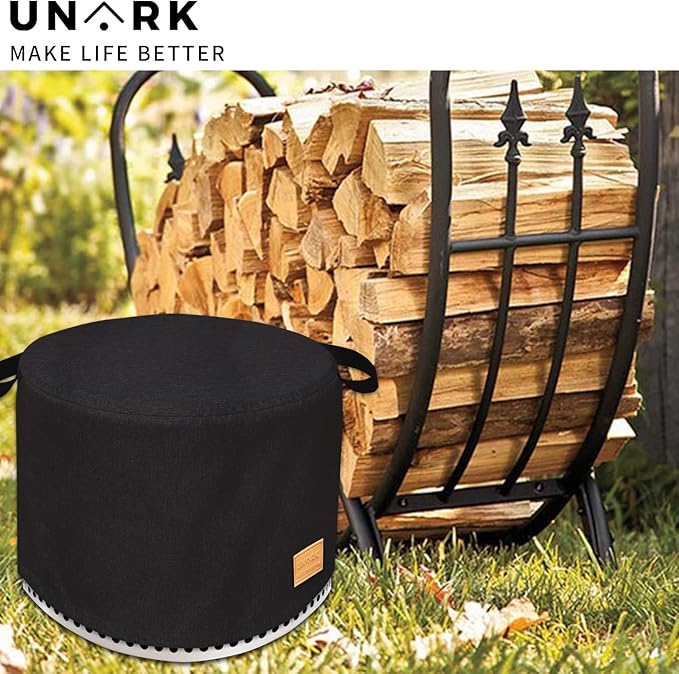 Round Fire Pit Cover For Yukon 27 Inch Yukon Fire Pit Cover, Heavy Waterproof Protective Yukon Fire Pit Accessories (Black)