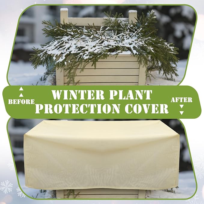 2 Pcs 49.6" x 20" Raised Garden Bed Cover for Winter Large Plant Covers Freeze Protection with Zipper Drawstring Frost Cloth Blanket Protection Box Bags for Garden Outdoor Plants Bush