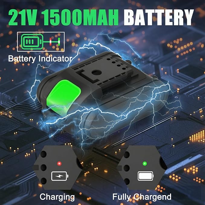 GardenJoy 20v Cordless Drill Set, Power Electric Kit Battery With Charger 30Nm 2-Speed 3/8" Keyless Chuck 24+1 Torque Drill Driver screwdriver Bits with LED Electric Work Light for MEN DIY